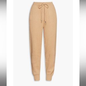 NEW Jonathan Simkhai nina wool cashmere blend ribbed joggers in butterscotch